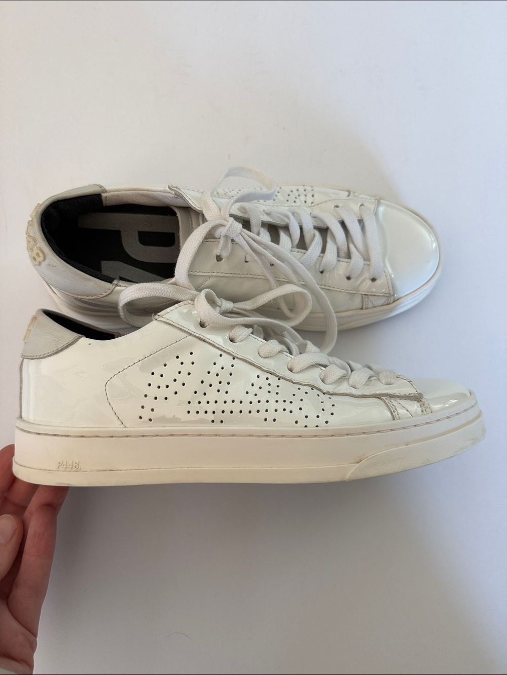 P448 John sneakers white patent leather sz 35 barely worn